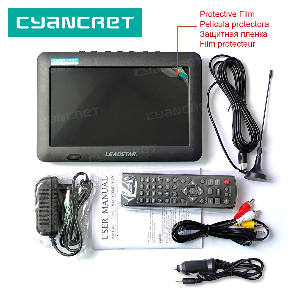 HD Matkatelevisio 8" – DVB-T2, HDMI, USB, akku, 12V auto