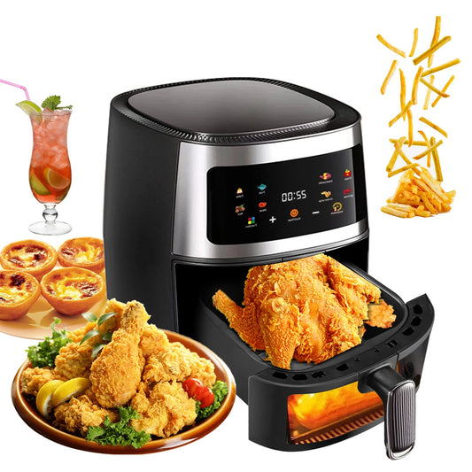 AirFryer 8L 1400W – 360° Kuumailma | 8 Toimintoa | LED | BPA-Vapaa | CE | 1v Takuu | Nopea Toimitus