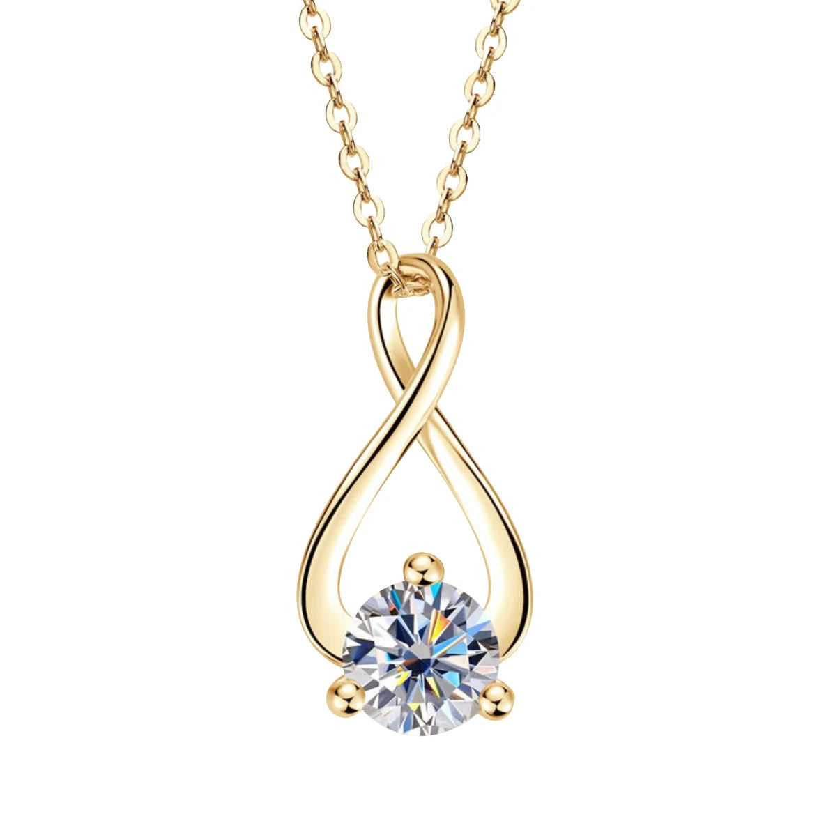 Moissanite Kaulakoru – S925 Sterling Hopea + 18K Kulta | GRA-Sertifioitu | VVS1 | Hopea & Kulta