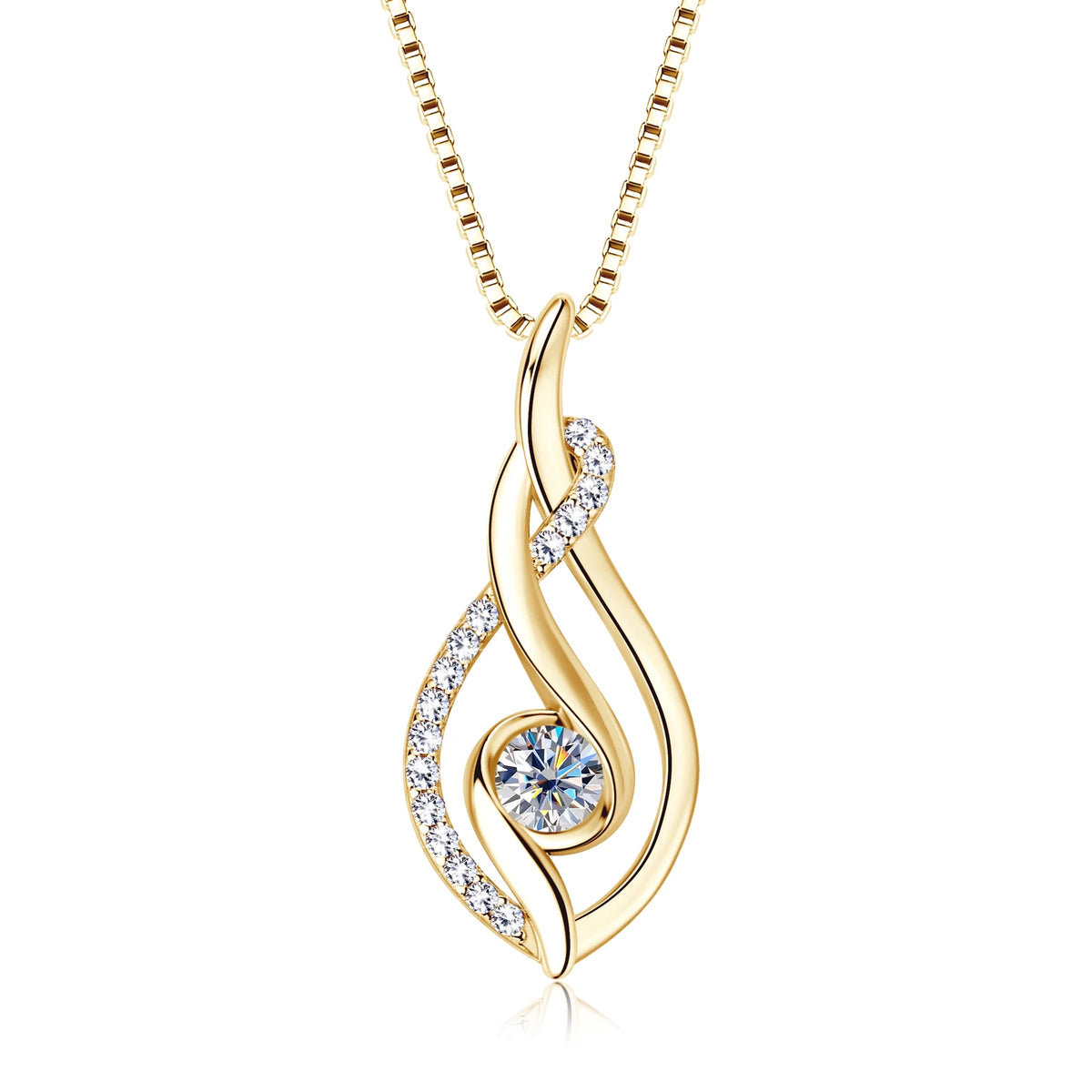 Moissanite Kaulakoru – S925 Sterling Hopea + 18K Kulta | GRA-Sertifioitu | VVS1 | Hopea & Kulta