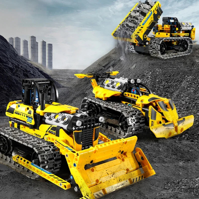 RC Robotti 3-in-1 Rakennussarja – 520 Palikkaa | Robotti, Kaivuri & Bulldozer | Kaukosäädin | CE