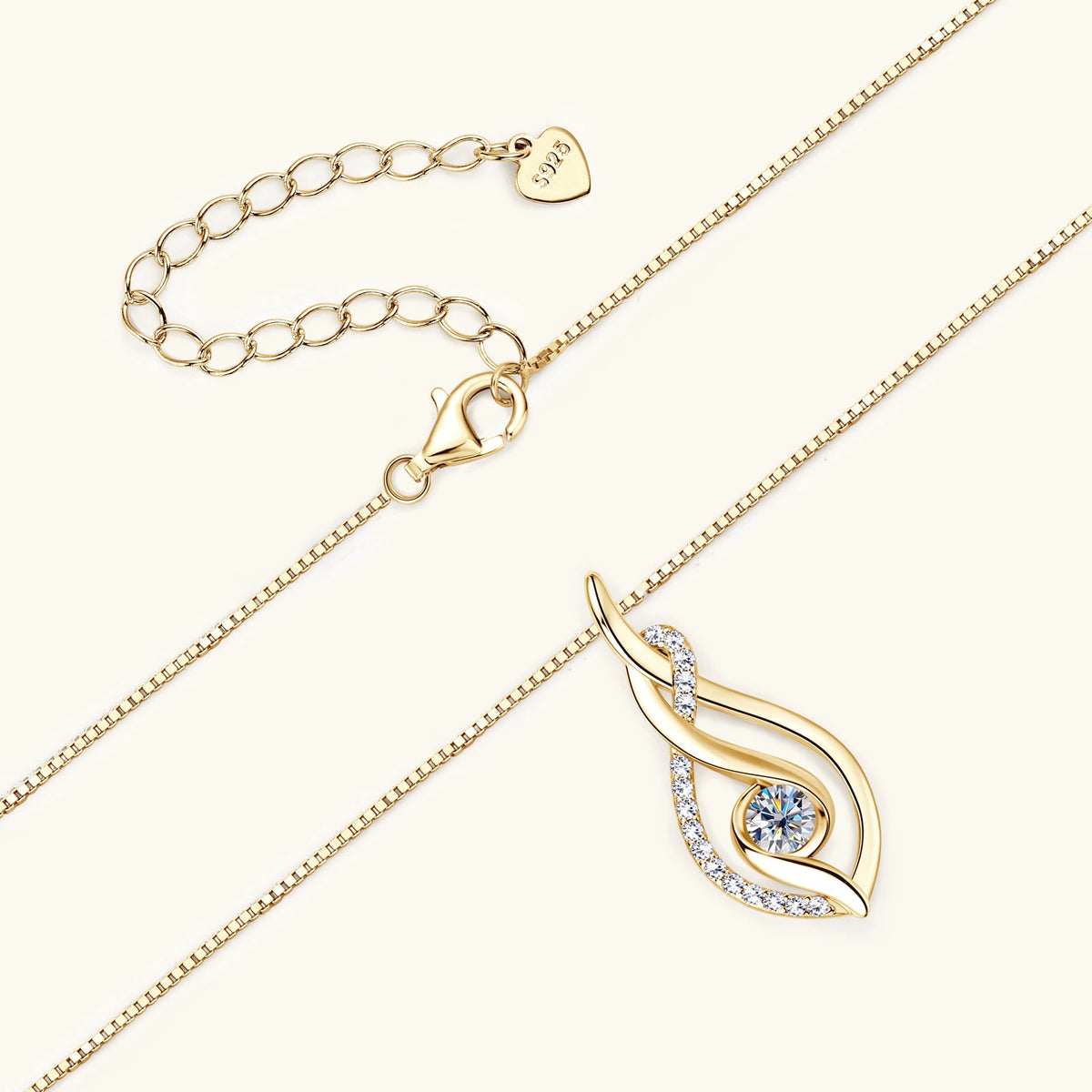 Moissanite Kaulakoru – S925 Sterling Hopea + 18K Kulta | GRA-Sertifioitu | VVS1 | Hopea & Kulta