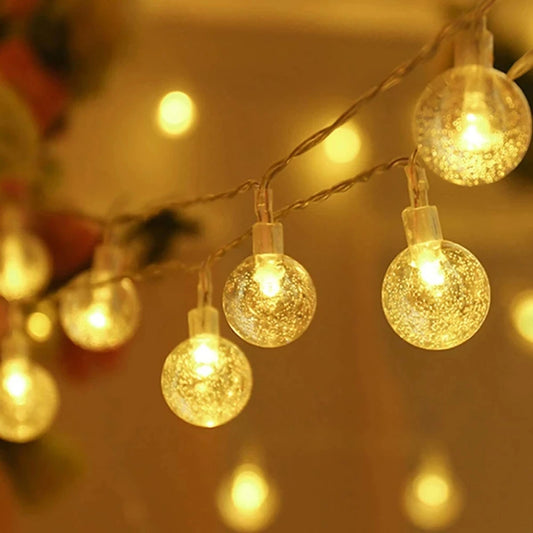 LED Puutarhavalot Kristallipallo – 5, 10 tai 20 m | Värikäs & Lämmin Valkoinen | IP44
