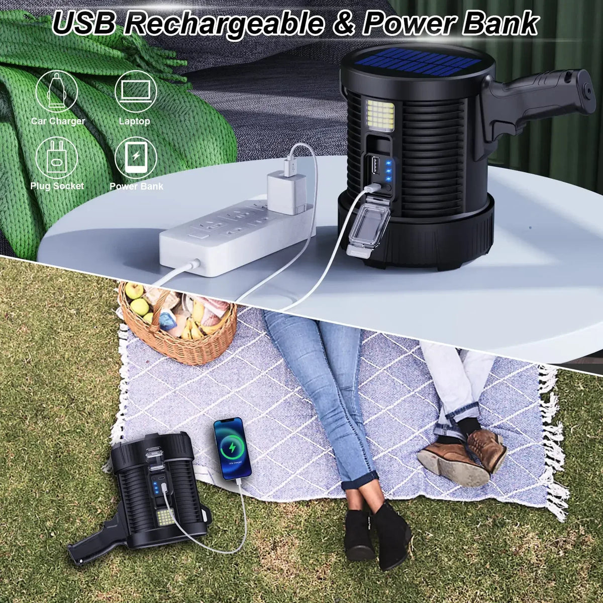 Ladattava suuri kohdevalo – 30W XHP90, 10 000 mAh, IPX5, 4 väriä