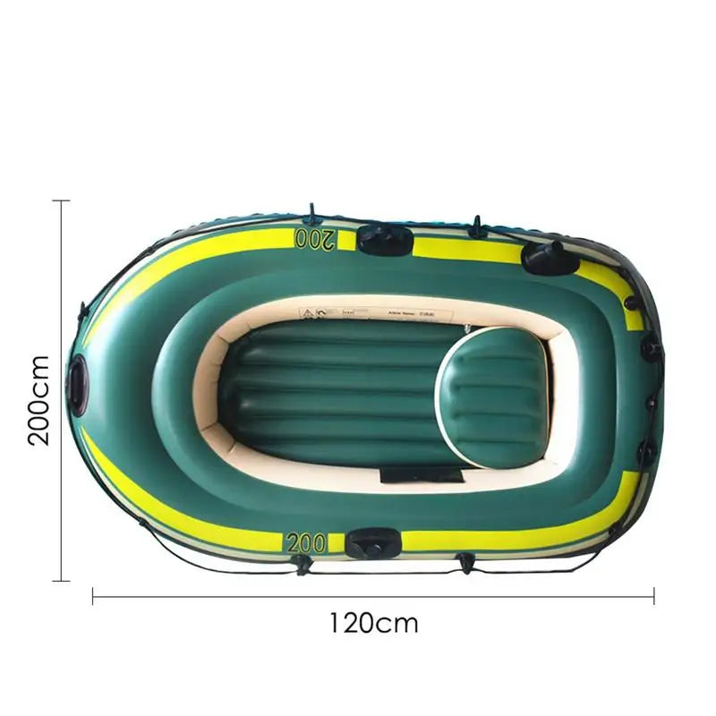 Kumivene 2 Henkilölle – PVC Ilmatäytteinen | 200 kg | 200×120 cm | Kalastus & Melonta | CE