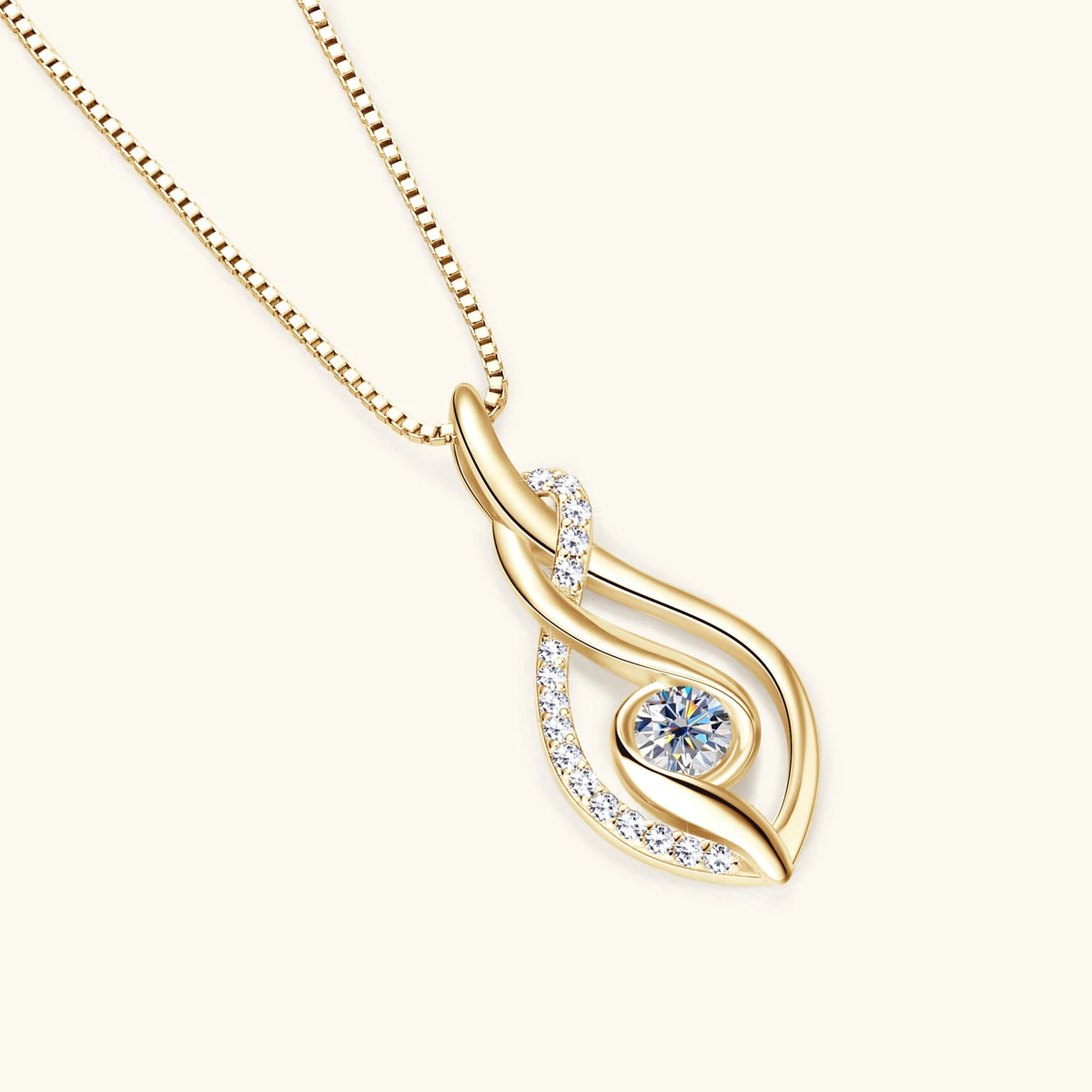 Moissanite Kaulakoru – S925 Sterling Hopea + 18K Kulta | GRA-Sertifioitu | VVS1 | Hopea & Kulta