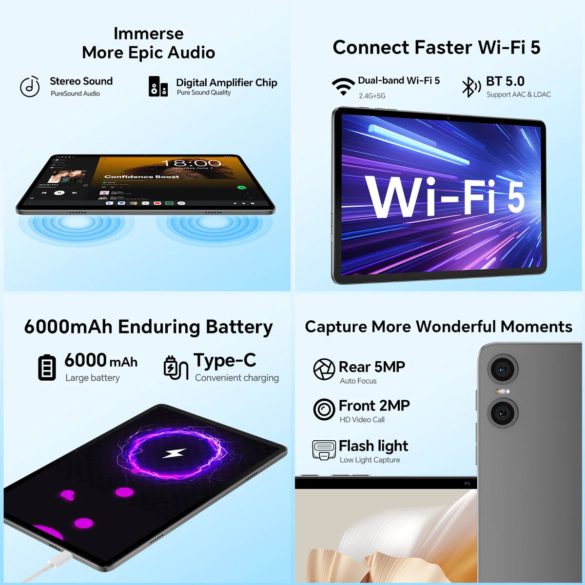 Tabletti 10,1" Android 16Gb, 128GB, 6000mAh, näppäimistö, hiiri, kotelo ja NOPEA TOIMITUS!