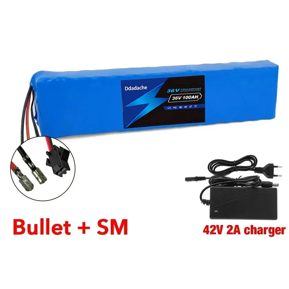 Litiumakku Laturilla 1000W – 36V 100Ah 10S3P | BMS-Suojaus | Sähköpyörä & Skootteri