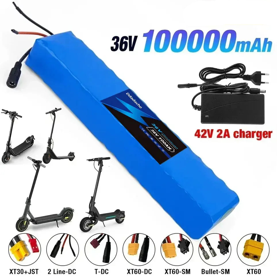 Litiumakku Laturilla 1000W – 36V 100Ah 10S3P | BMS-Suojaus | Sähköpyörä & Skootteri