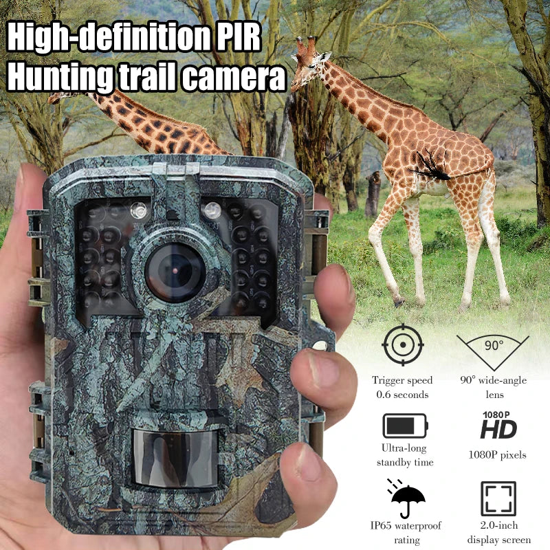 Mini Riistakamera 16MP – 1080p | IP65 | PIR 15m | 0,5s Laukaisu | 6 kk Akku | 2 Vaihtoehtoa